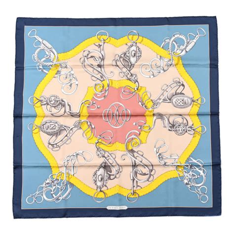 HERMES Silk Lift Profile Scarf 90 Marine Bleu Glacier 1378267 